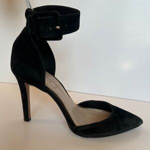 Jessica Simpson Black Suede Ankle Strap Heels